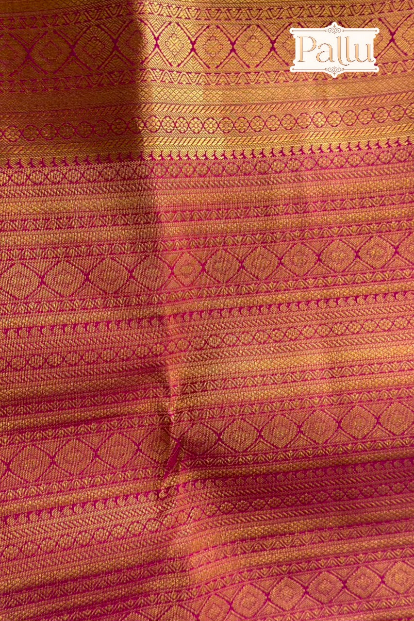 Mauve Pure Silk Saree with Gold Peacock and Medallion Motifs