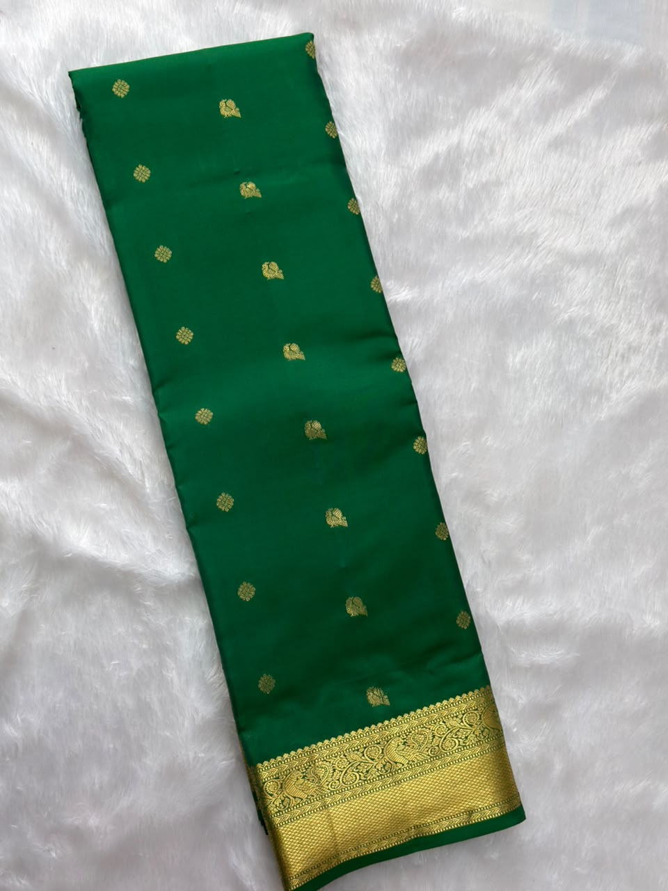 Emerald Green Handloomed Kanchipuram Pure Silk Saree