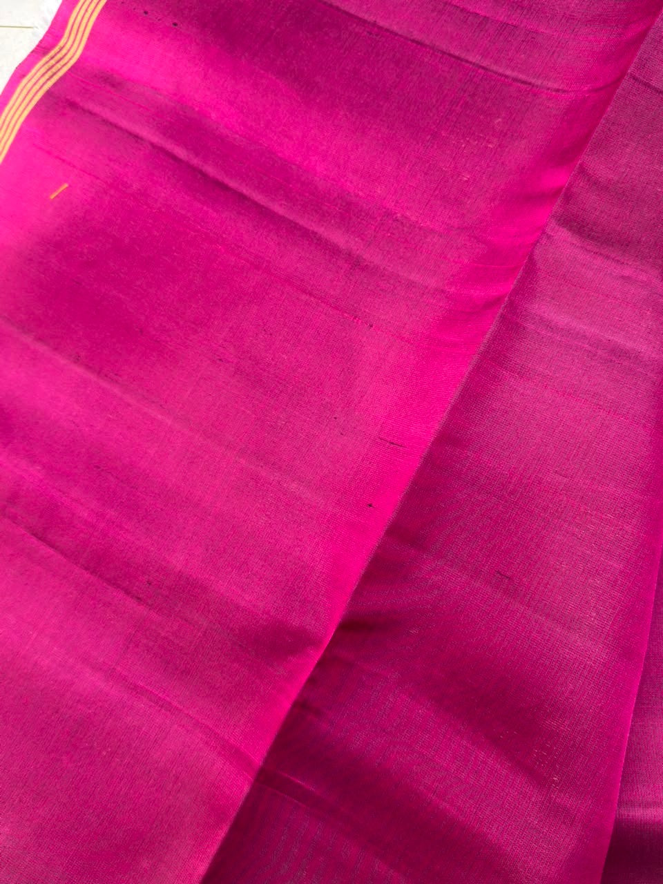 Magenta Pure Silk Saree with Gold Geometric Kolam Motifs