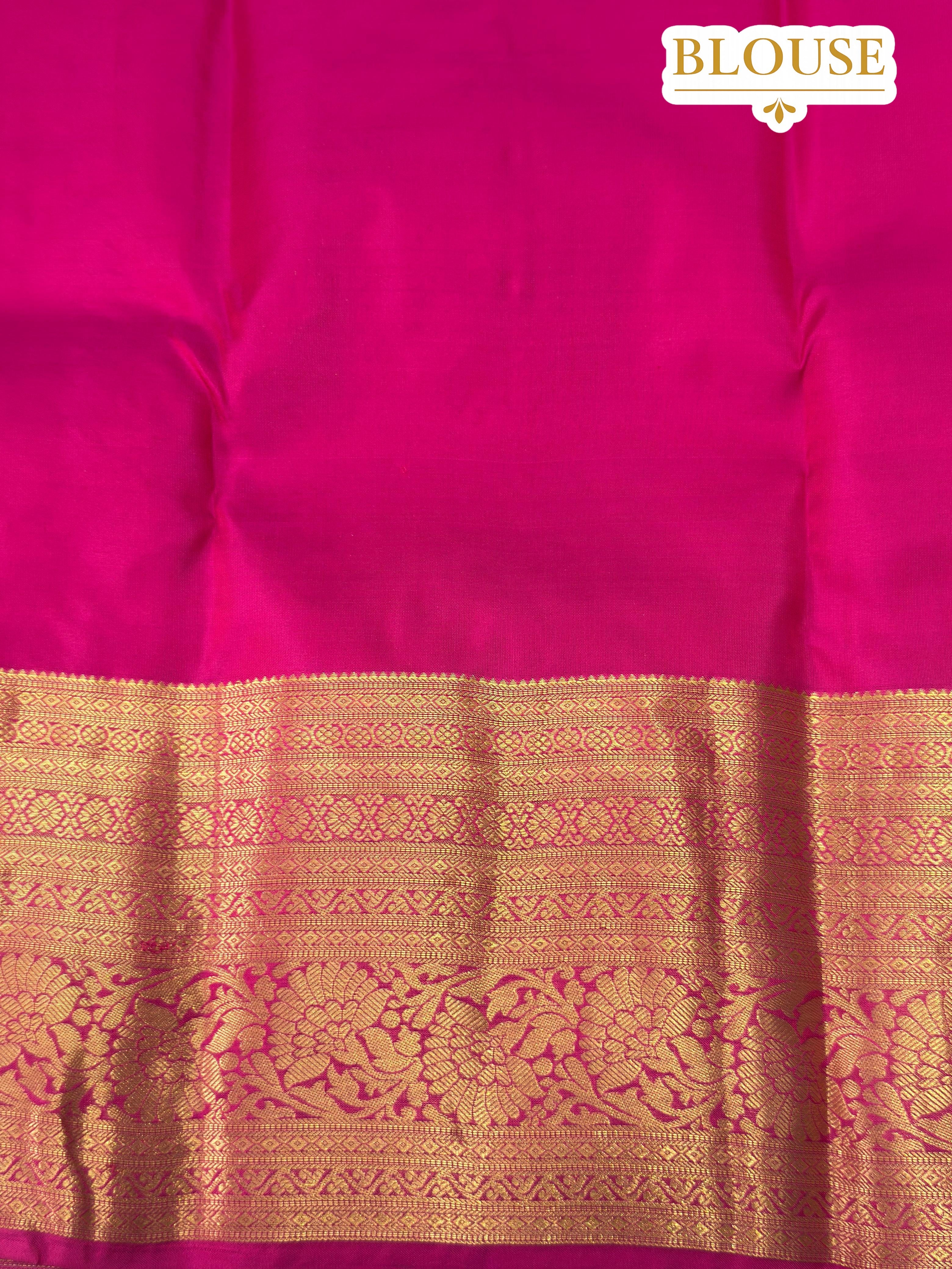 Vermillion Orange Handloomed Kanchipuram Pure Silk Saree