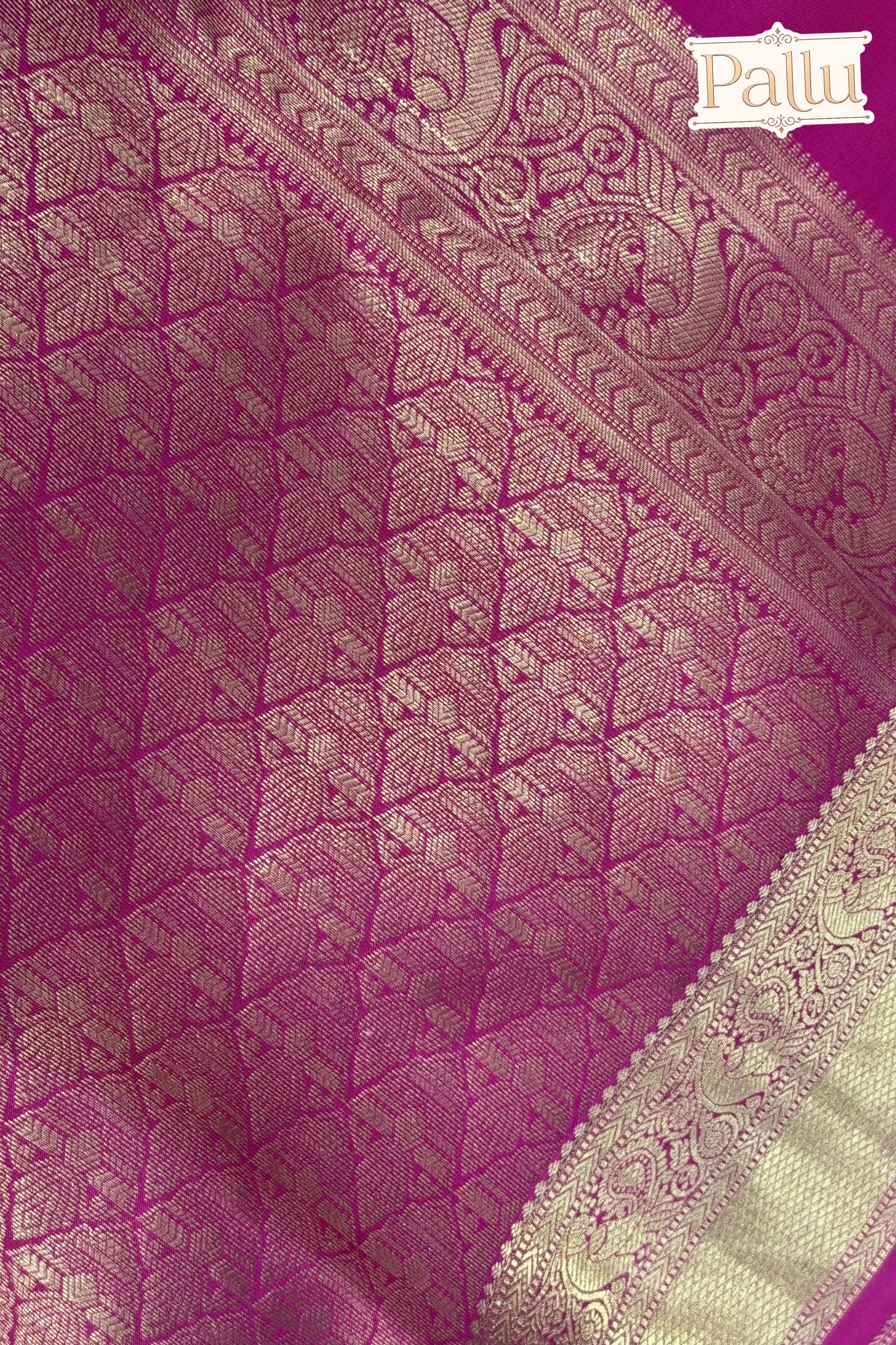 Magenta Pink Pure Silk Saree with Rich Zari Border