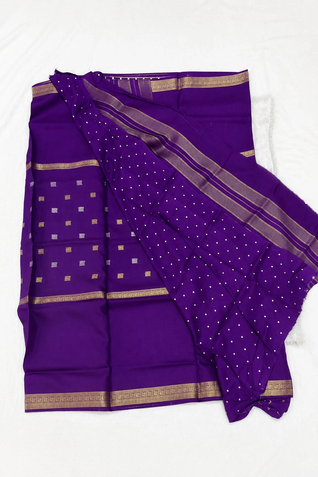 Royal Violet Semi Crepe Silk Saree