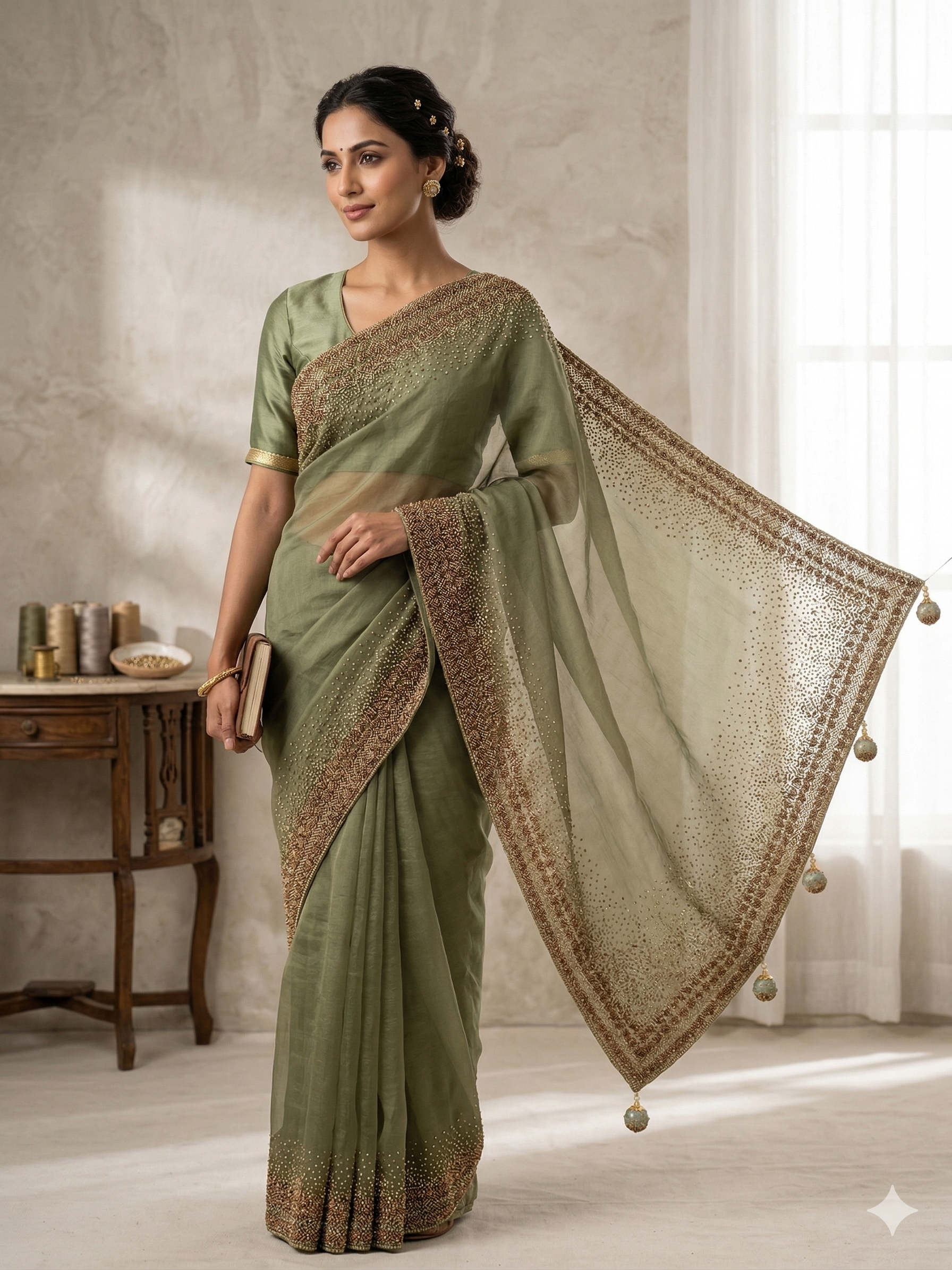 Sparkling Saree – See Green