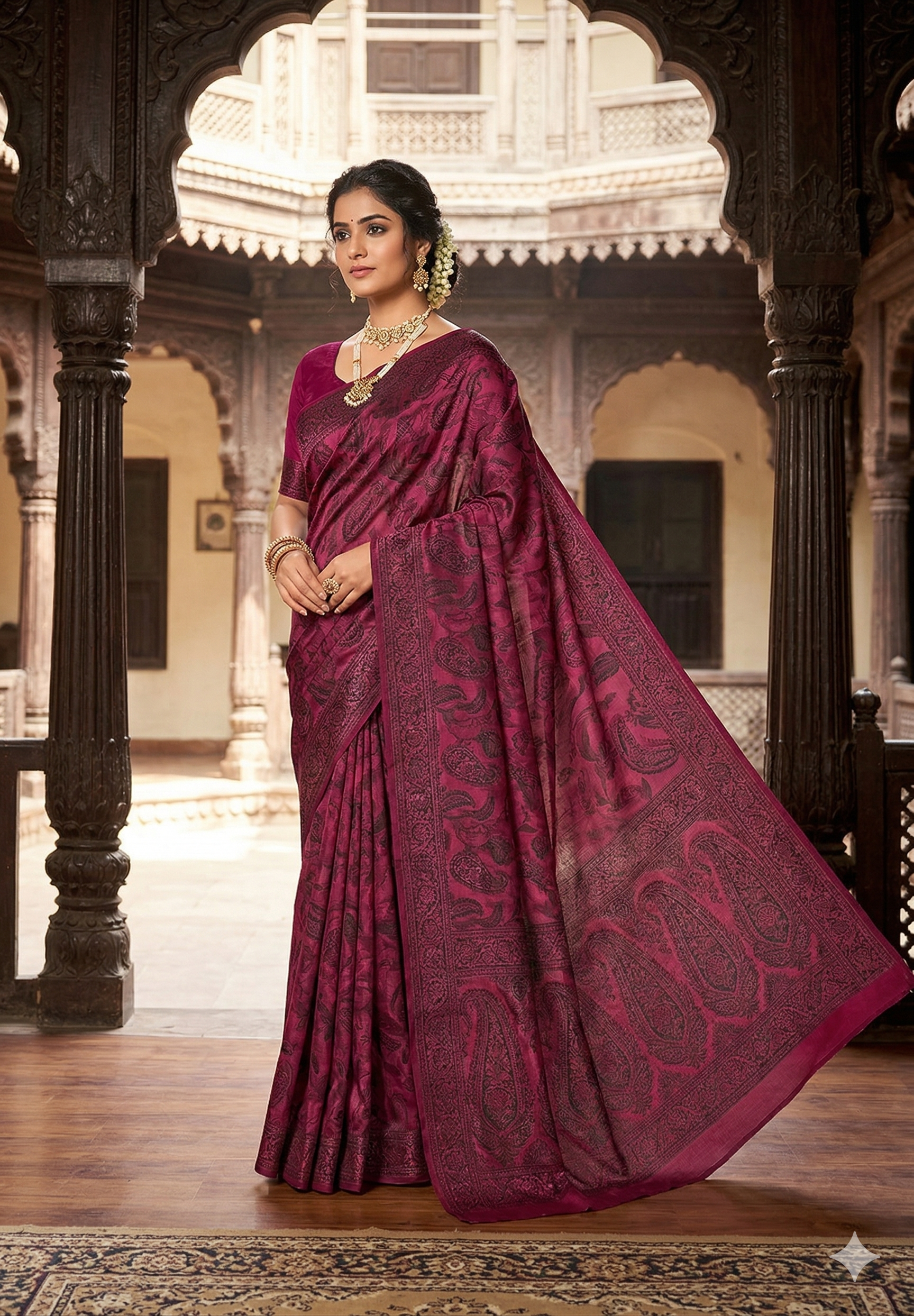 Satin Chiffon Rani Pink