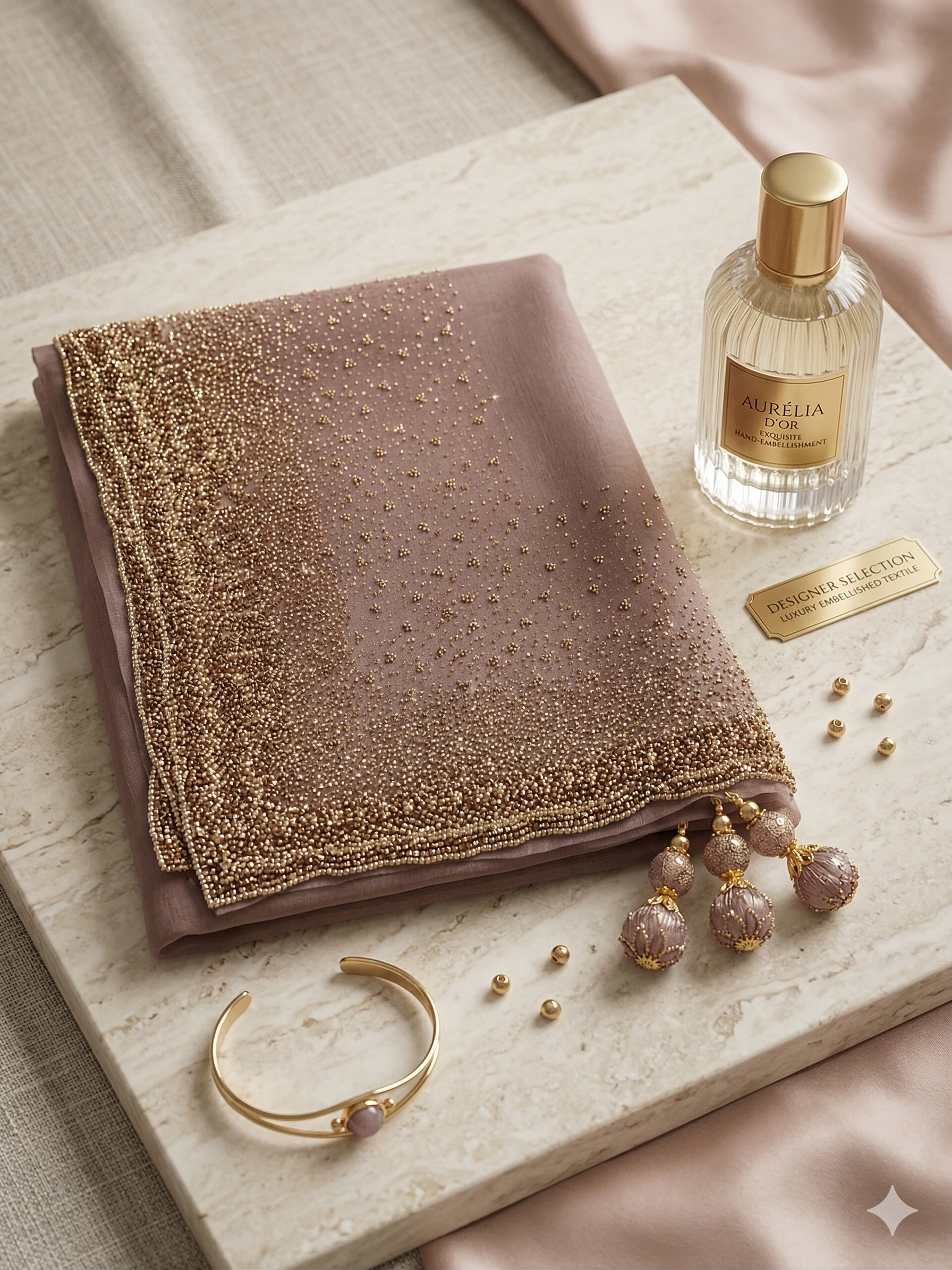 Sparkling saree Mouve