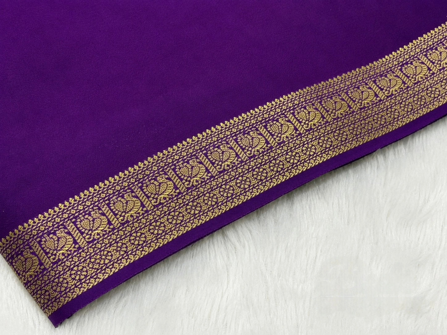 Royal Violet Semi Crepe Silk Saree