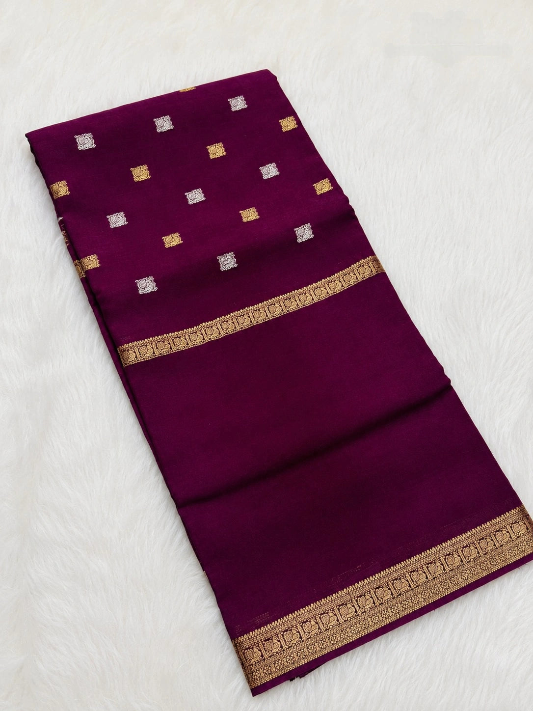 Plum Wine Semi Crepe Silk Saree