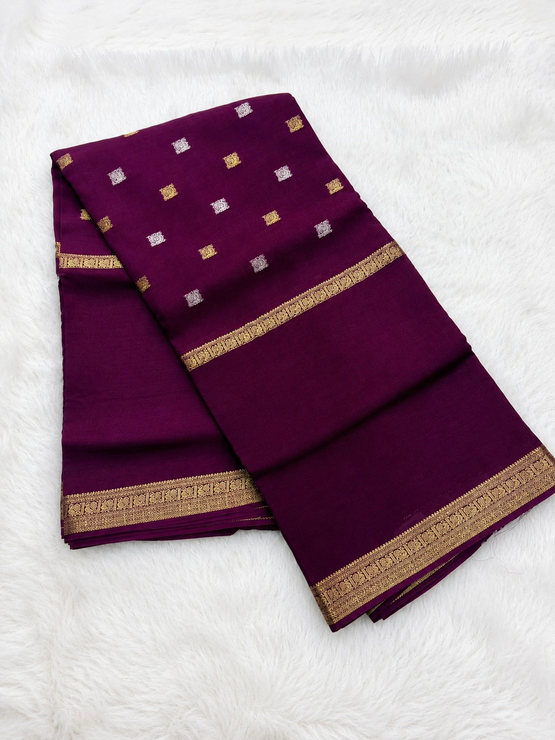 Plum Wine Semi Crepe Silk Saree