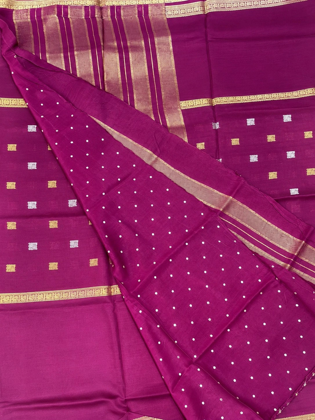Plum Wine Semi Crepe Silk Saree