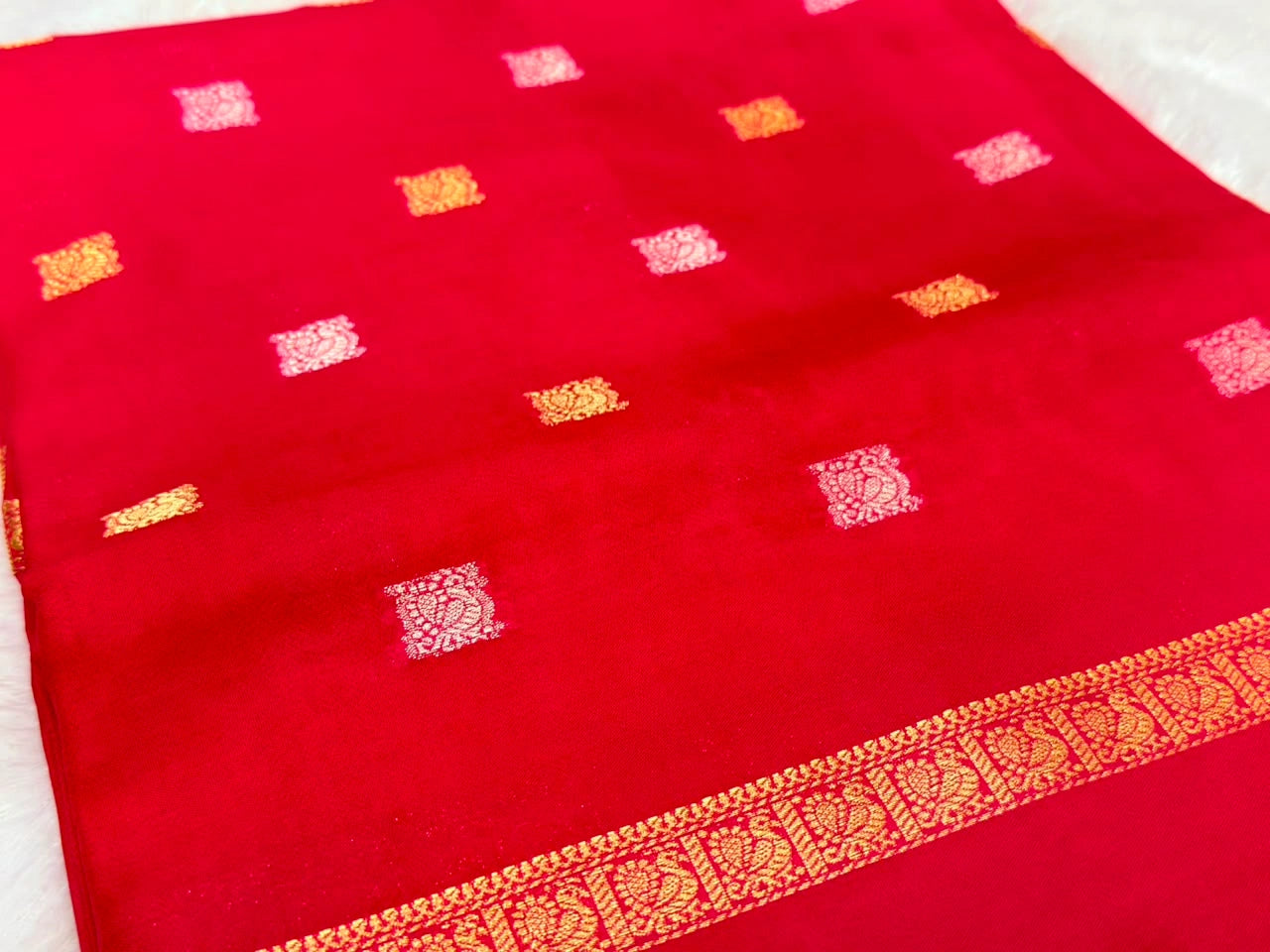 Rani Pink Bandhani Semi Crepe Silk Saree
