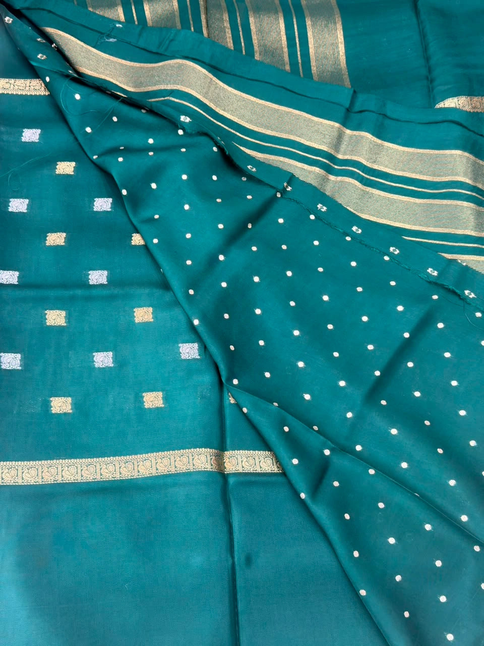 Emerald Green Semi Crepe Silk Saree