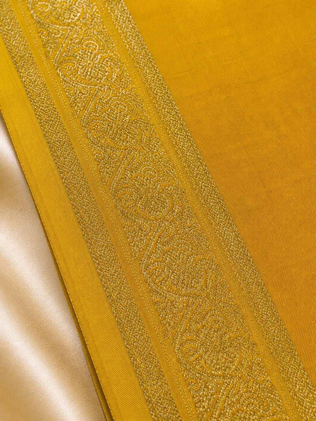 Turmeric Yellow Semi Crepe Silk Saree