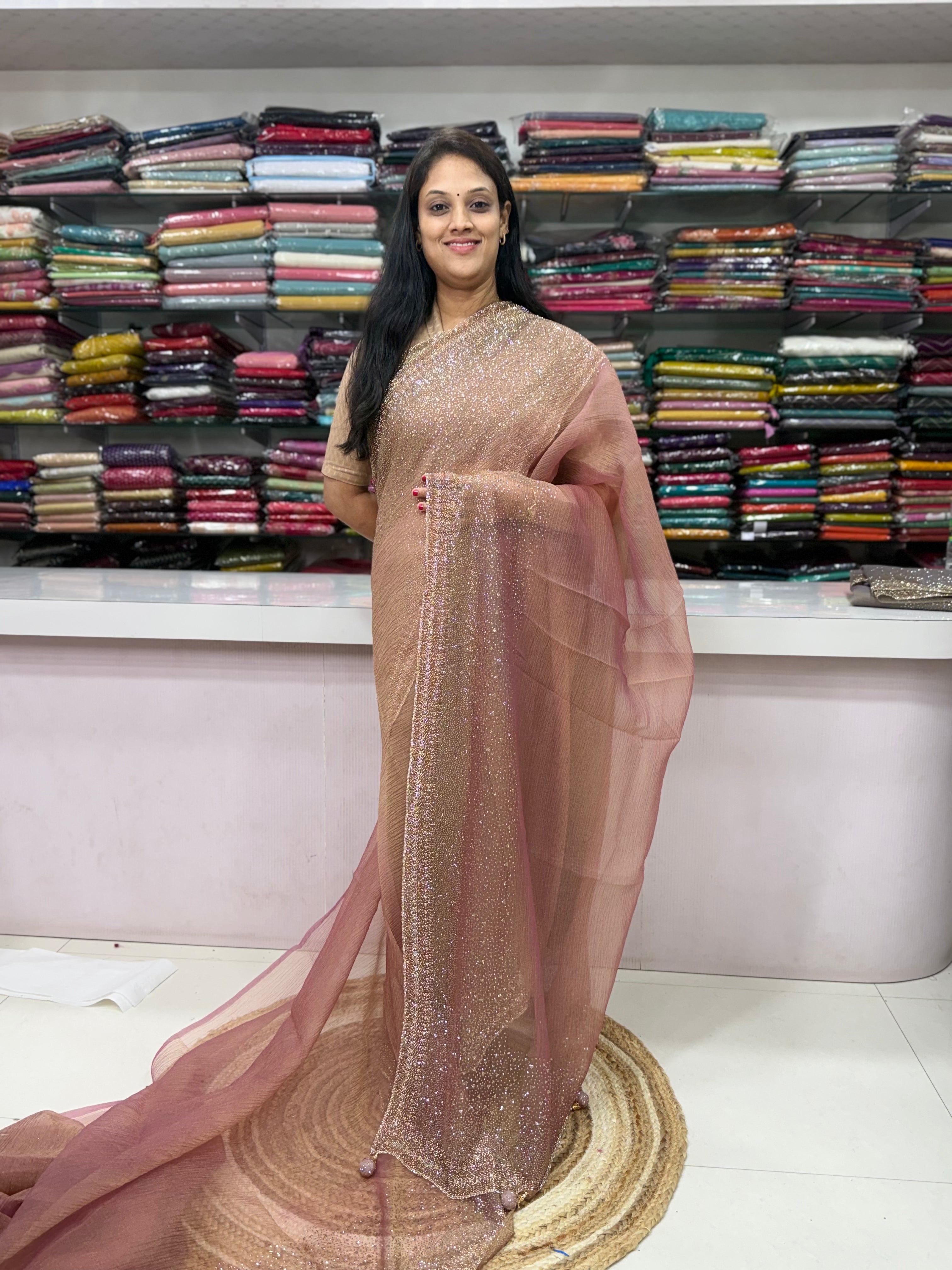 Sparkling saree Mouve