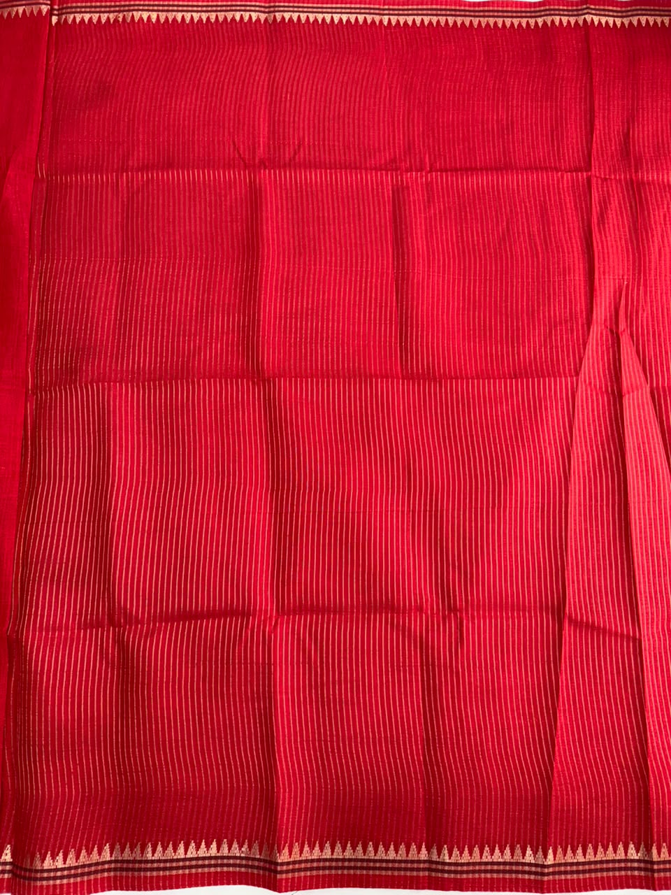 Rusty orange Raw Silk Saree with Antique Zari