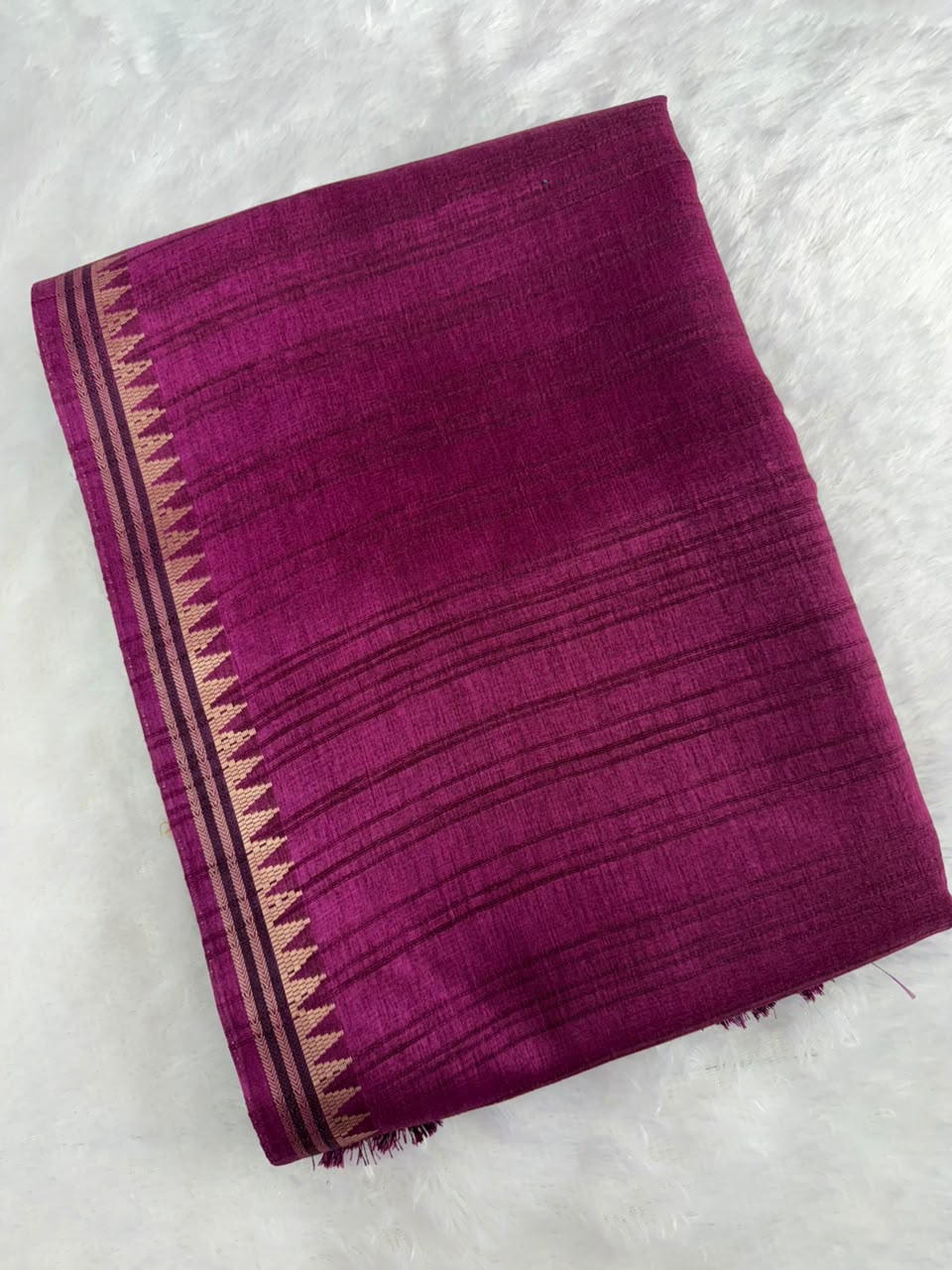 Royal Magenta Raw Silk Saree with Antique Zari