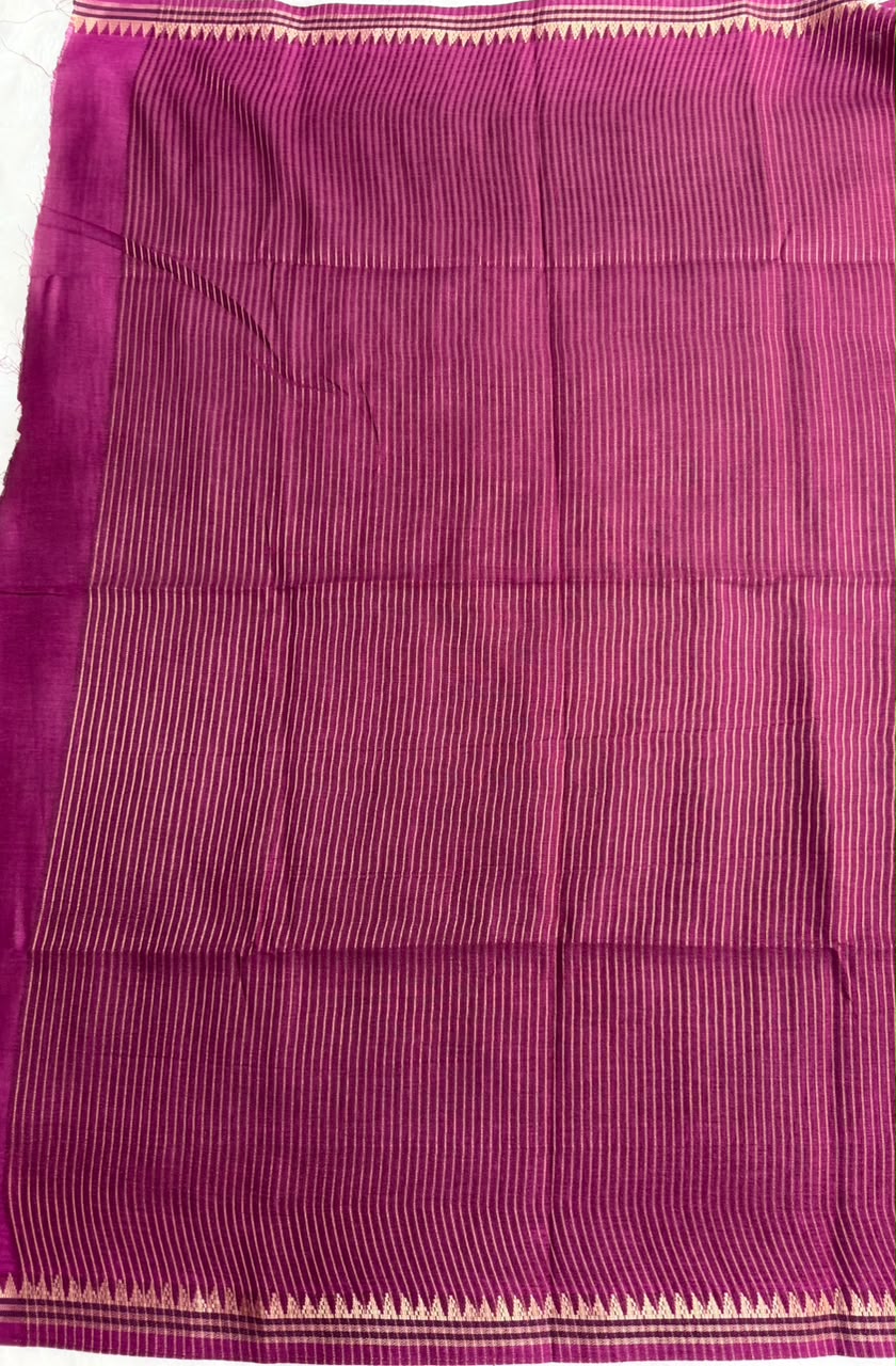 Royal Magenta Raw Silk Saree with Antique Zari