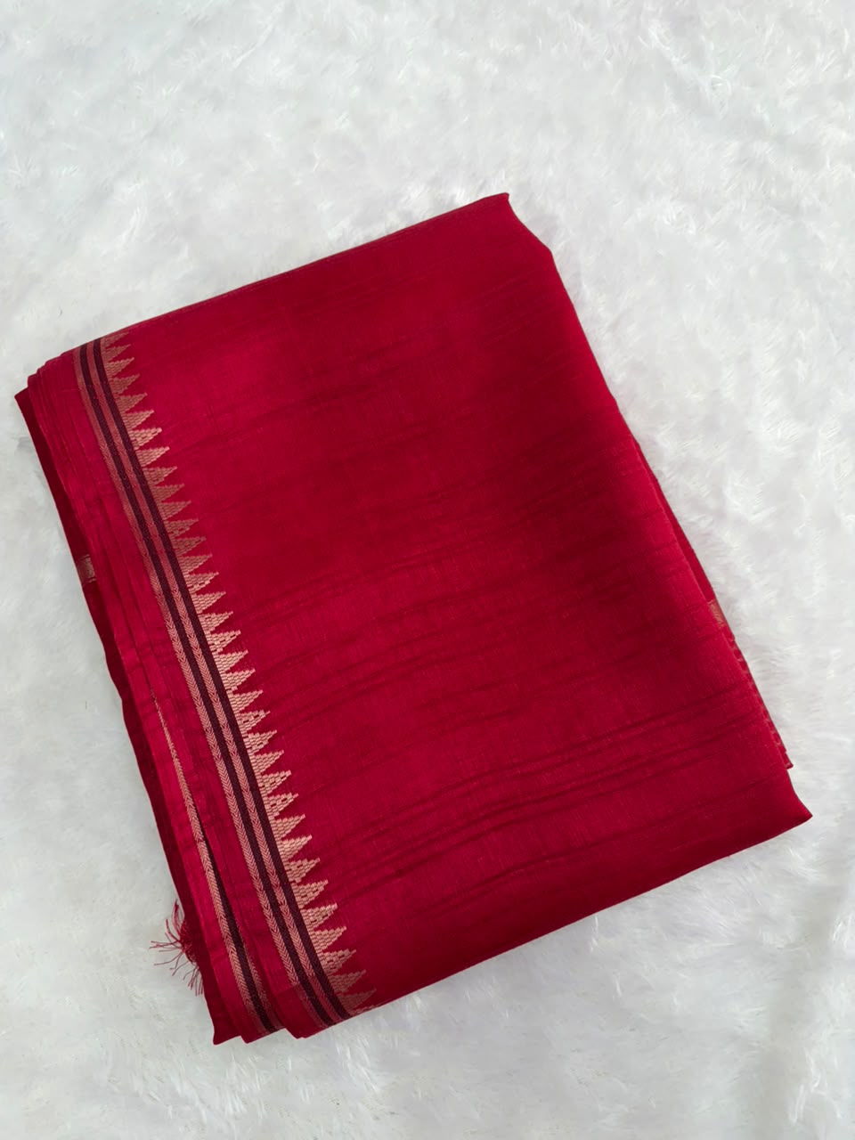 Dark Pink Raw Silk Saree with Antique Zari