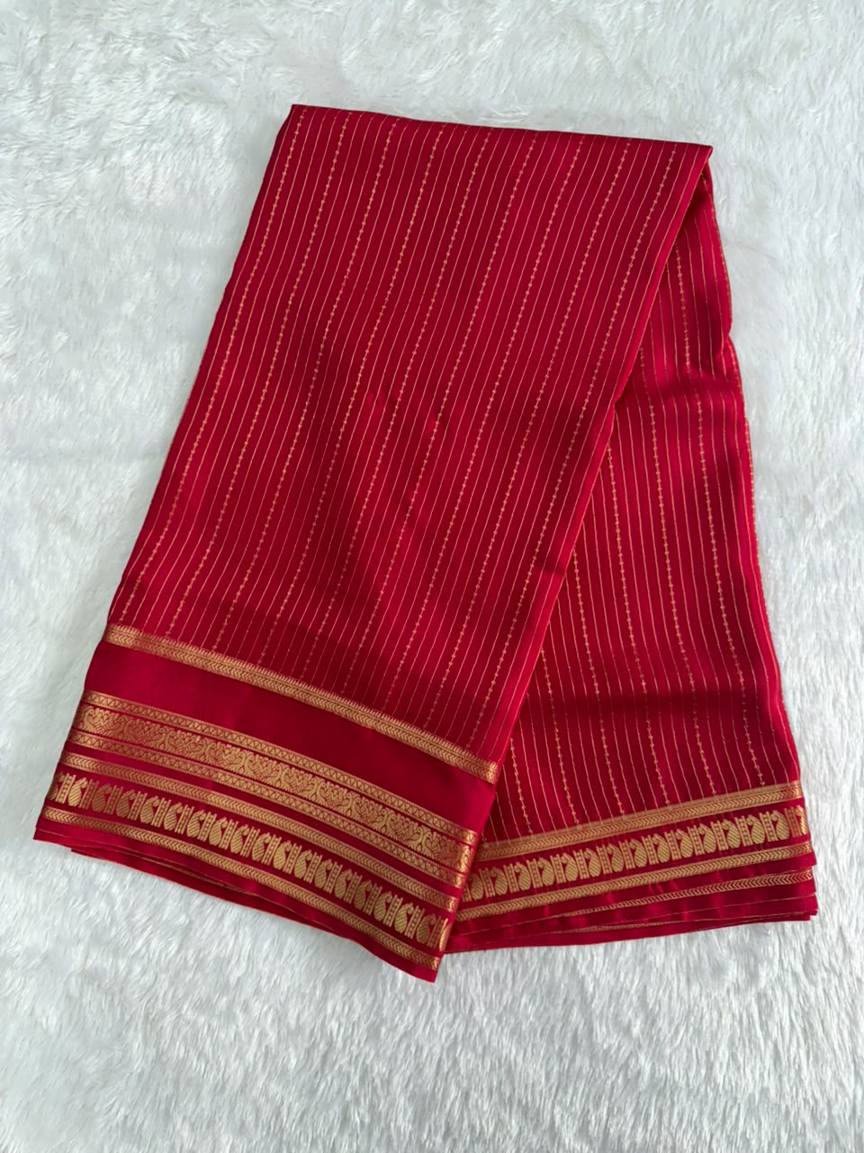 Elegant Rani Pink Premium Crepe Saree with Mango Border