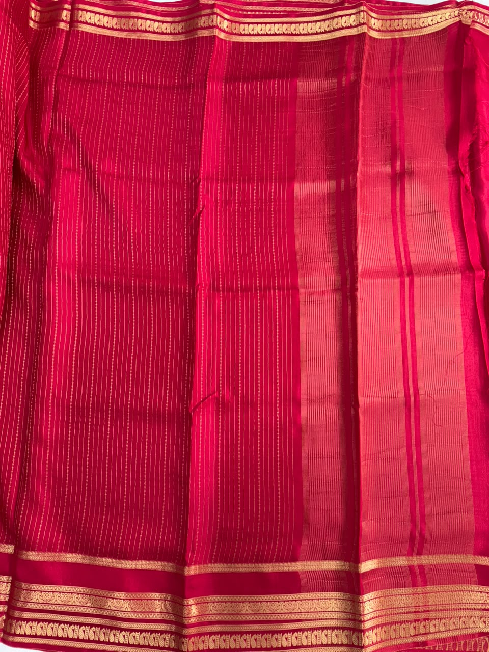Elegant Rani Pink Premium Crepe Saree with Mango Border