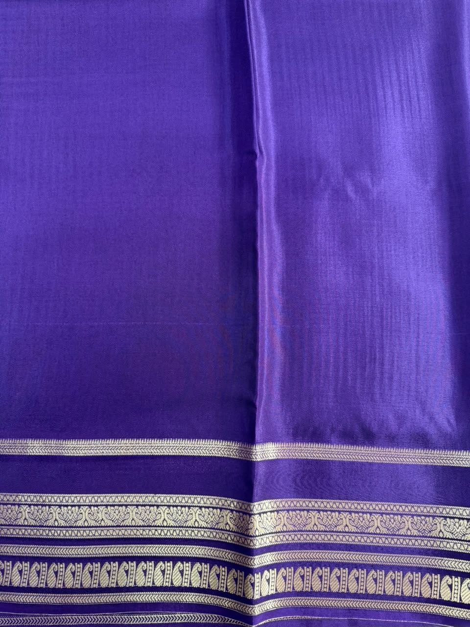 Elegant Royal Deep Purple Premium Crepe Saree with Mango Border